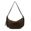 Bolso de Hombro Casual tipo Dumpling para Mujer Otoño 2025 Nueva Moda Casual Color Sólido Plegado Bolso Cruzado