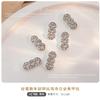 Acessórios de Nail Art de Moeda de Ano Novo 2026, Luxo Leve Metal 3D Prata Liga para Unhas Strass, Pequenos Acessórios Tendência Popular