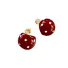 Pendientes Ankora de Lunares Rojos para Mujer 2025 Nuevo Diseño de Nicho Pendientes de Alta Gama con Esmalte Goteado