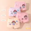 [Pacote com Quatro] Roupa Íntima Feminina Infantil Nova de Algodão para Menina Antibacteriana Desenho Animado Boxer Feminino Atacado