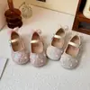 Sapatos de Princesa para Meninas 2026 Modelo Novo de Primavera Sapatos de Cristal Infantis para Meninas Sapatos de Couro com Solado Macio para Combinar com Vestidos Estilo Primavera