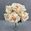 7 rosas Fengyan grandes, flores artificiales de alta gama para sala de estar, hechas a mano, para auditorio, ramo de rosas decorativo al por mayor