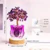 Copo de Vidro Tulipa Árvore de Cristal Cascalho de Cristal Árvore do Dinheiro Cristal Natural Árvore da Fortuna Luz Noturna Decorativa Atacado