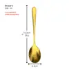 Acero Inoxidable 304 Mango Corto Cuchara para Hielo Vajilla Doméstica para Comer Cuchara Pequeña Cuchara para Remover Café de Uso Múltiple Cuchara para Té Coreana