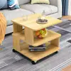 Mesa Quadrada de Vidro Temperado Simples Moderna com Cantos Arredondados para Sala de Estar, Mesa Lateral de Sofá, Mesa de Chá Pequena Móvel para Quarto