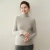 Nuevo Suéter de Cachemir sin Costuras para Bebé de Otoño e Invierno para Mujer, Cuello Alto 100% Cachemir Ajustado Tejido Capa Base