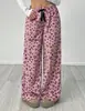 Pantalones Casuales Nuevos Europeos y Americanos de AliExpress Transfronterizos Estampado de Leopardo Pantalones Largos de Pierna Ancha