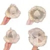 Gorro de Bebé Estilo Primavera y Verano Malla Transpirable Sombrero de Pescador Estilo Coreano Flores Pequeñas Ala Ancha Sombrero de Sol Sombrero de Protección Solar para Bebé