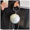 Bolso Pequeño Redondo Esférico para Mujer Bolso de Hombro Láser Brillante de Moda Bolso de Noche Portátil Bolso Cruzado con Cadena