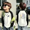 Camiseta Base Manga Larga Casual Bloques de Color para Niños Otoño Invierno Nuevo Térmica de Polar para Bebé Niño Cuello Redondo Ropa Interior Casual Superior