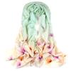 Cachecol de Lã Pintado à Mão, Dupla Utilização como Xale para Proteção contra o Frio, Gola Térmica Feminina para Outono e Inverno, Design Personalizado Pintado à Mão com Plantas e Flores Artesanais