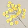 Folhas artificiais de Populus euphratica, folhas de choupo espinhoso, galhos e folhas falsas laminados, plantas verdes para decoração de outono, paisagismo de jardim, folhas verdes atacado