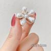 Pinza para el cabello de perlas elegante de alta gama francesa, clip de un carácter, pico de pato, lindo estilo coreano, simple, pinza para el cabello para cabello suelto lateral, accesorios para el cabello para mujeres