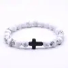 Pulsera elástica de cuentas de colores en forma de cruz para mujer, pulsera de cuentas versátil, joyería, regalo