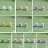 Pendientes de Botón de Rosa Tridimensional con Degradado de Primavera y Verano, Pendientes Florales Dulces y Frescos, Pendientes de Camelia con Brillo Fino Amigables con los Oídos