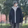 Chaqueta Exterior Reversible de Corte Holgado con Hombros Caídos para Hombres y Mujeres, Impermeable para Primavera y Otoño, Chaqueta con Capucha de Dos Vías para Parejas, de Montañismo