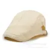 Boina de verano para hombre, gorra tipo pico estilo coreano, sombrero moderno simple y versátil, gorra de pintor británico de color liso para mujer de primavera-verano