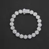 Pulsera para Hombre de Cadena de Azúcar de Roca Hexagonal de 8.5 mm Transfronteriza Europea y Americana Accesorios de Joyería Hip-Hop Pulsera Geométrica de Zirconia