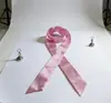 Cinta Atmósfera Romántica Color Sólido Goma para el Cabello Elegante Estrecha Larga Bufanda de Seda Temperamento de Alta Clase Suave Cinturón Diadema Retro Cinta