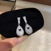 Nuevos Pendientes de Flor de la Suerte con Circonita y Aguja de Plata, Exquisitos, Modernos, Dulces, Lujo Ligero, Gama Alta, Pendientes Versátiles para Mujer