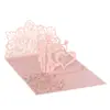 Tarjeta de felicitación láser estéreo para boda sobre tarjeta de invitación con corte dorado para boda hermosa invitación sobre concha