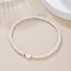 Pulseira de Pérola Sintética Versátil Moda Elástica 26 Letras Pulseira de Pérola Feminina Contas Atacado