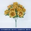 Flores de Seda, Rosas Doradas, Decoraciones Navideñas, Rosas Artificiales, Flores Artificiales Más Vendidas Transfronterizas, Arreglos de Boda, Rosas