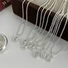 Collar Colgante de Plata de Ley S925 Estilo Coreano Lujo Ligero Nicho Diamante Ovalado Cadena para Clavícula Alto Sentido del Diseño Combinable
