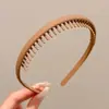 Faixa de Cabelo Preta Antiderrapante Dentada para Lavar o Rosto, Nova Faixa Simples Feminina 2025 para Aplicar Máscaras Faciais, Acessório de Cabelo
