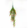 Planta Decorativa Artificial de Eucalipto, Flores Pequeñas y Enredadera Verde, Montada en Pared, 69 Piezas