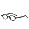 Armações TR90 personalizadas retrô pequenas ovais com lentes planas para homens e mulheres 8677 Armação preta japonesa e coreana óculos de grau simples anti-luz azul