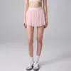 Mini Saia de Renda em Linha A de Cintura Alta para Mulheres, Secagem Rápida, Respirável, Emagrecimento, Anti-Exposição, Adequada para Corrida, Fitness, Treinamento de Dança e Yoga