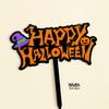 Decoración de Pastel de Halloween 2025 Adornos de Fantasma de Calabaza Murciélago Muerte Sombrero Mágico con Forma de Galleta Inserto Plug-In