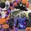 Conjunto Combinado de Balões de Látex para Halloween Corrente de Balões de Filme de Alumínio Fantasma Fantasma Suprimentos para Arranjo de Atmosfera de Festa