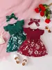 Ropa de bebé vestido de una pieza, mameluco de triángulo con lazo de encaje floral para bebé, mameluco de algodón de manga corta de 120g