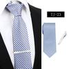 Corbata de Negocios a Rayas para Hombre Formal Profesional Roja Azul Atada a Mano Imitación Seda 7.5cm Stock Listo de Fábrica