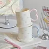 Taza de Lavado de Color Macarrón Estilo Girly con Diseño de Asa en Forma de Corazón, Adecuada para Uso en Casa, Estilo Pareja, Taza para Cepillarse los Dientes y Enjuague Bucal de Dormitorio Estudiantil