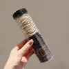 Gomas para el Cabello para Mujeres para Atar el Pelo, Ligas para el Cabello en una Caja, Alta Elasticidad, Estilo Sencillo, Color Café Leche, Negro, Estilo Retro Sencillo