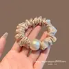 Elástico de Cabelo Pérola Elástico Seda Leite Brilhante Creme Corda de Cabelo Scrunchie Simples Versátil Moda Coreana