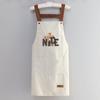 Avental impermeável e à prova de óleo masculino e feminino cozinha cozimento cintura cor sólida alça simples bolso grande restaurante roupas de trabalho ampliado