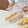 Caja para Huevos de Refrigerador Rejilla para Huevos de Cocina Caja de Almacenamiento para Conservación Fresca Caja Transparente para Congelador Bandeja Rodante para Huevos Conservación Sellada