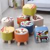 Taburete pequeño para el hogar, taburete cuadrado con forma de hongo, de madera maciza, con dibujos animados, para niños, taburete bajo para adultos, taburete pequeño para sala de estar, taburete redondo para cambiar zapatos.