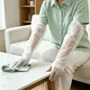 Guantes desechables CPE para el hogar con mangas extendidas, guantes impermeables para limpieza de cocina y baño, guantes elásticos para el hogar