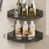 Estante de almacenamiento para baño, estante triangular de pared sin taladro para almacenamiento en la pared del inodoro, lavabo y lavamanos