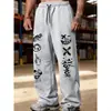 Calça esportiva de rua americana transfronteiriça, estilo jazz relaxado, calça de moletom de perna reta, calças casuais largas de hip-hop