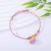 Pulsera Trenzada Multicolor Estilo Nacional con Colgante de Aleación Esmaltada, Ajustable, Accesorio de Mano Estilo Nacional de Paz y Buena Suerte
