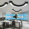 Luminária Pendente de Anel Semi-Circular em Arco LED Parede Divisória Academia Lan House Shopping Center Corredor Luminárias Estilo Industrial