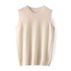 Nuevo Chaleco de Cuello Redondo sin Mangas Otoño e Invierno Suéter de Cachemira para Mujer 100% Cachemira Pura Chaleco Tejido Base Chaleco