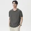 Camiseta de Manga Corta Simple Patchwork Retro Japonesa de Gama Alta para Hombre Verano 2026 Nuevo Estilo Holgada Transpirable Casual para Hombre