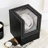 Caja de Embalaje Personalizada para Relojes Caja de Cuero para Relojes Mecánicos Luz de Lujo Transparente Visible Embalaje de Reloj Caja de Motor Automático Rotador de Reloj